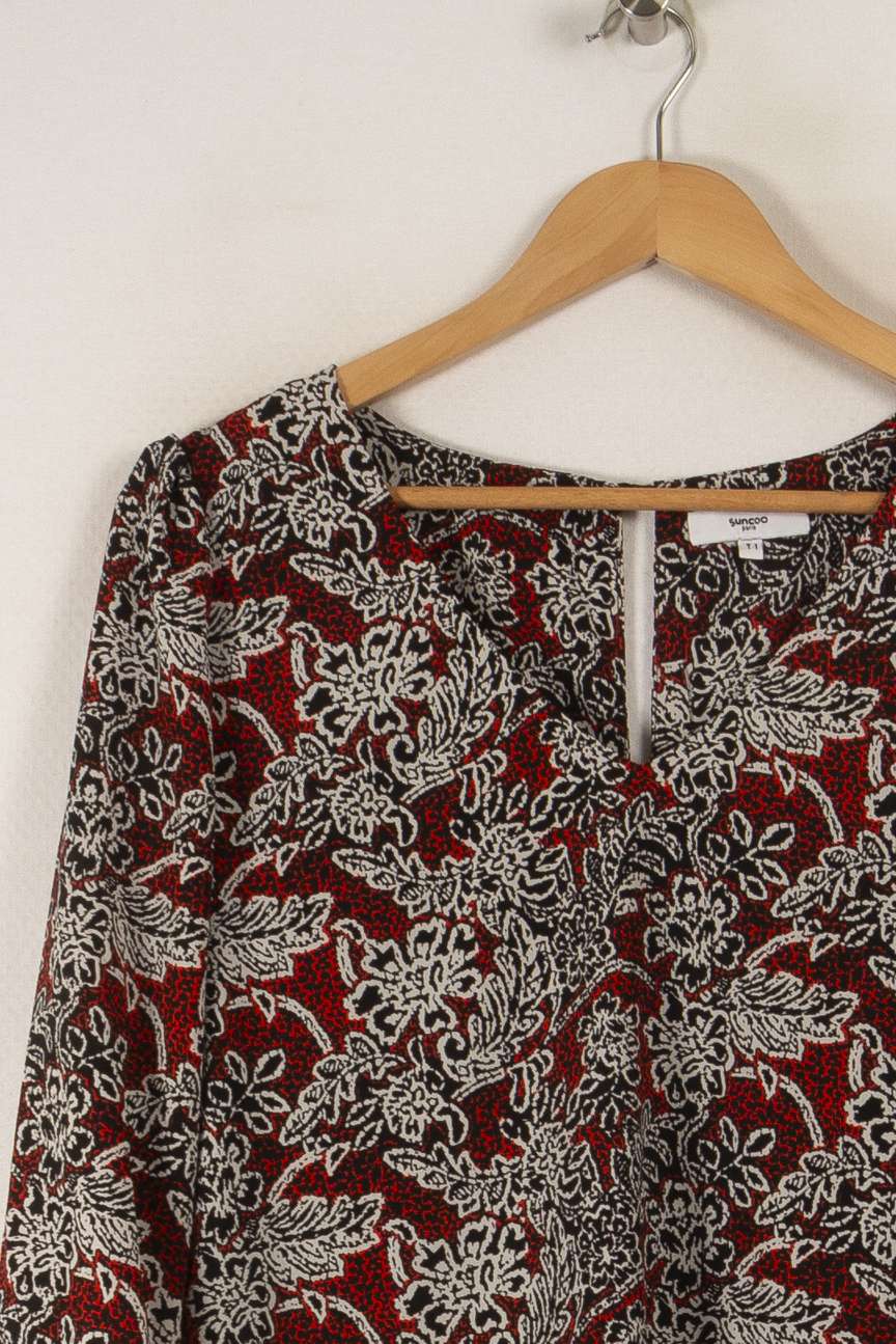 Robe rouge et noire à motifs - Taille S/36 de la marque Suncoo | PARAD33165 - Vendu par Paradigme - Image 2