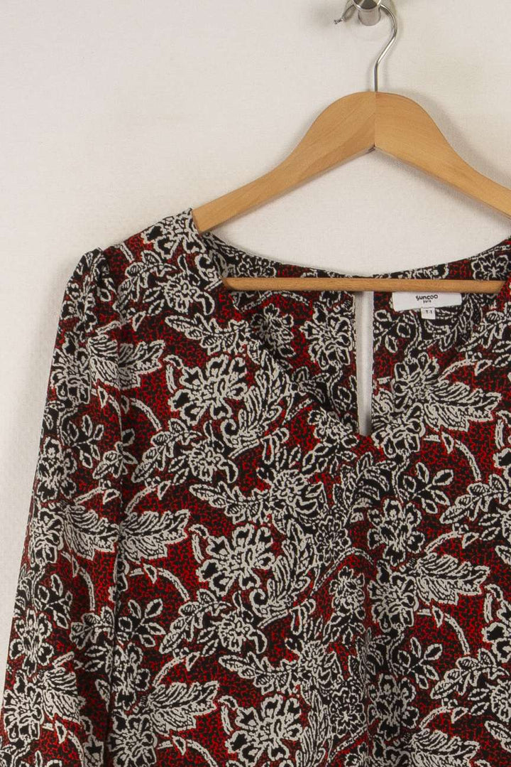 Robe rouge et noire à motifs - Taille S/36 de la marque Suncoo | PARAD33165 - Vendu par Paradigme - Image 2