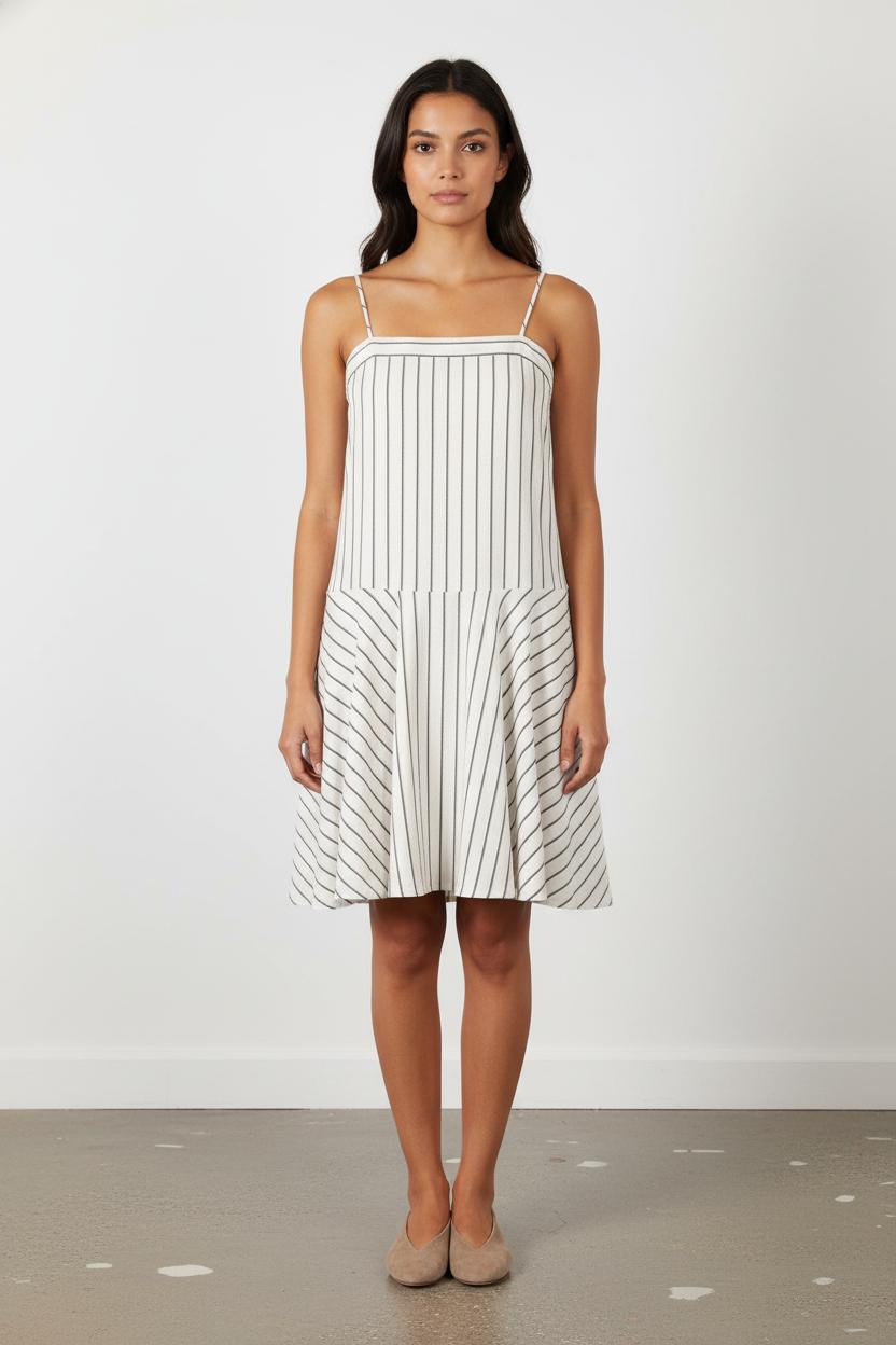Robe blanche rayée - Taille XL/42