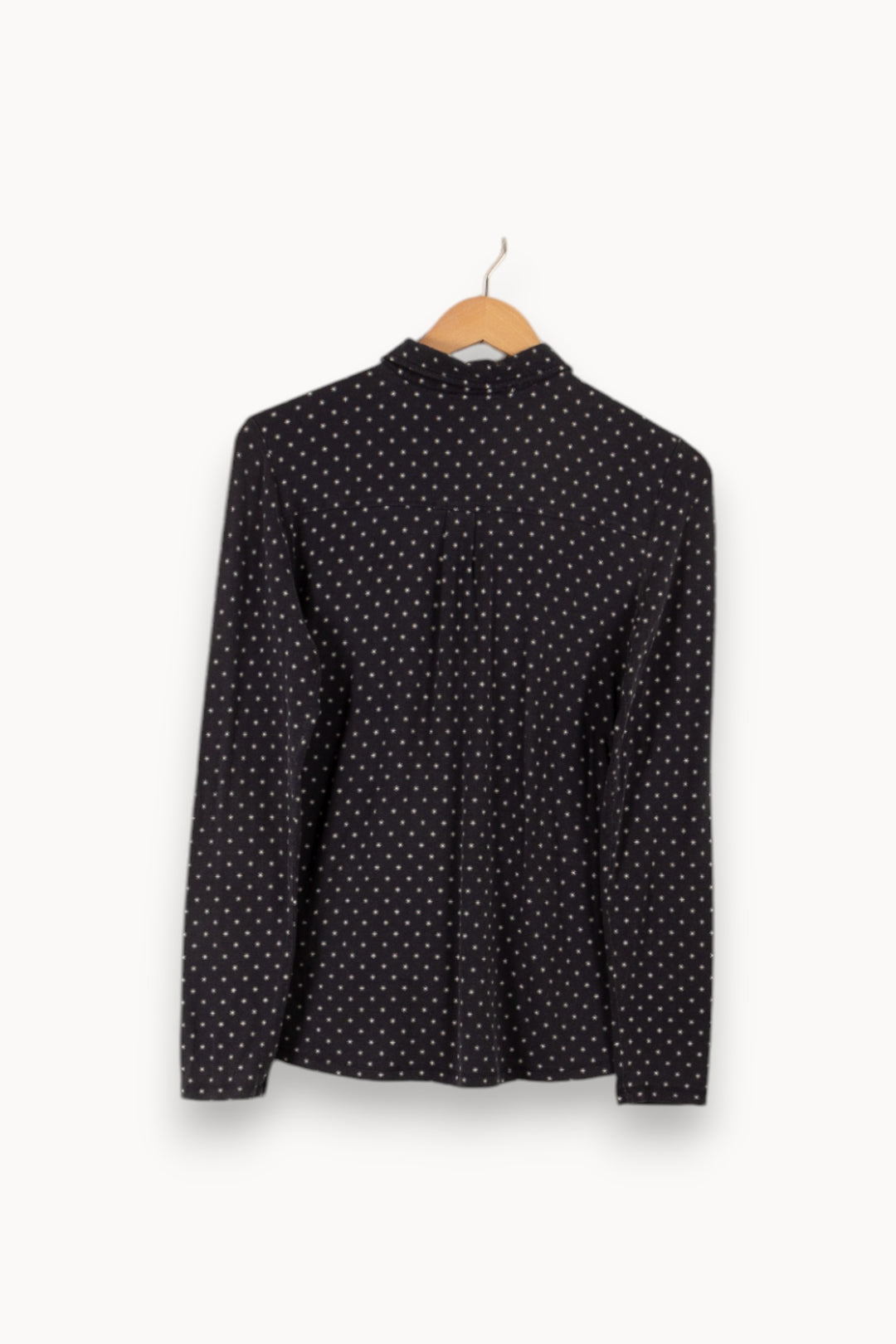 Chemise bleue à motifs étoiles blanches - Taille S/36 de la marque Caroll | PARAD33255 - Vendu par Paradigme - Image 3