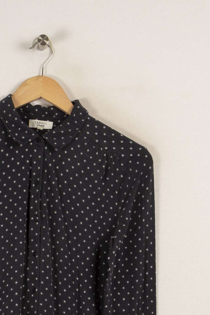 Chemise bleue à motifs étoiles blanches - Taille S/36 de la marque Caroll | PARAD33255 - Vendu par Paradigme - Image 2
