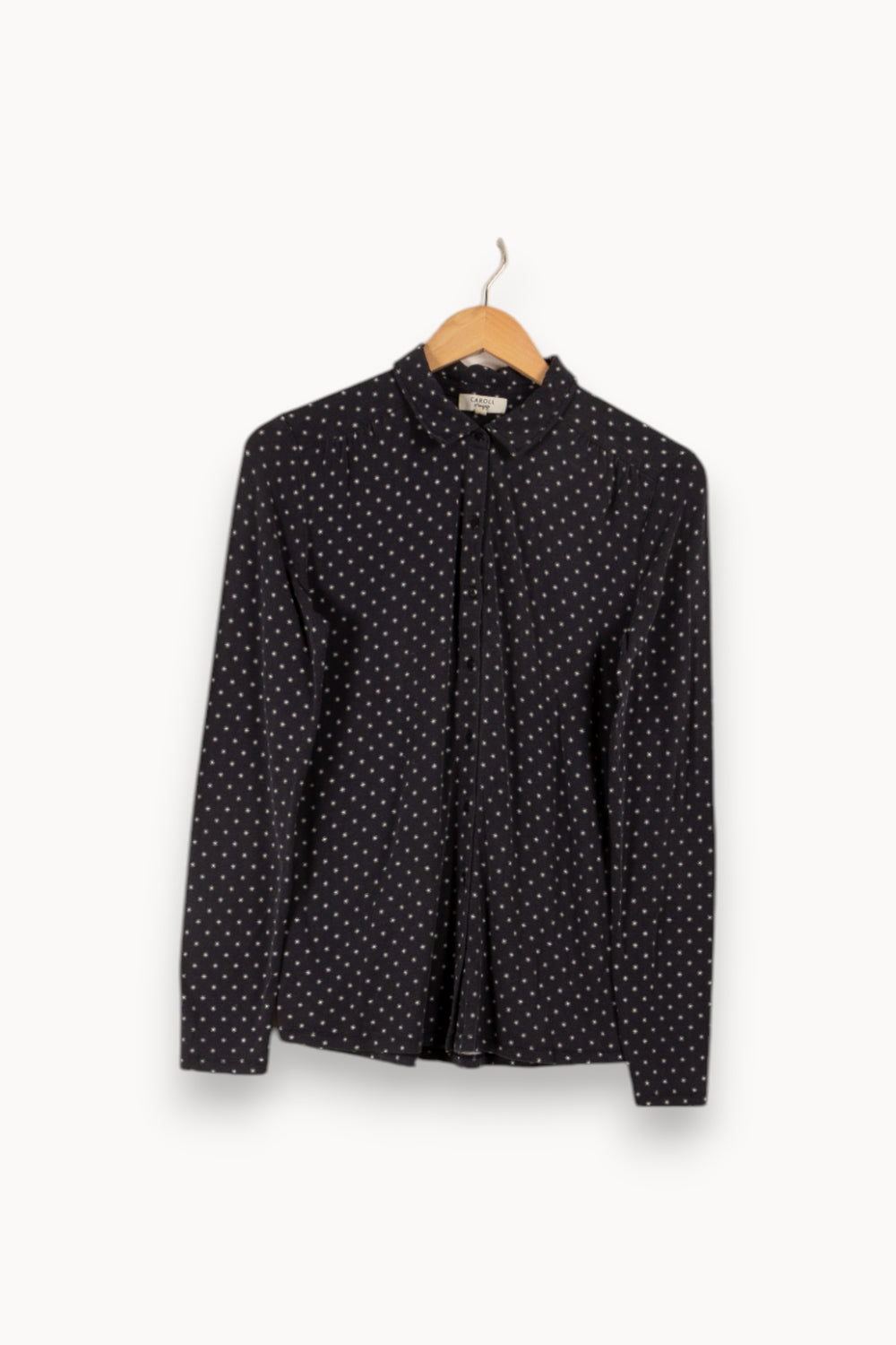 Chemise bleue à motifs étoiles blanches - Taille S/36 de la marque Caroll | PARAD33255 - Vendu par Paradigme - Image 1