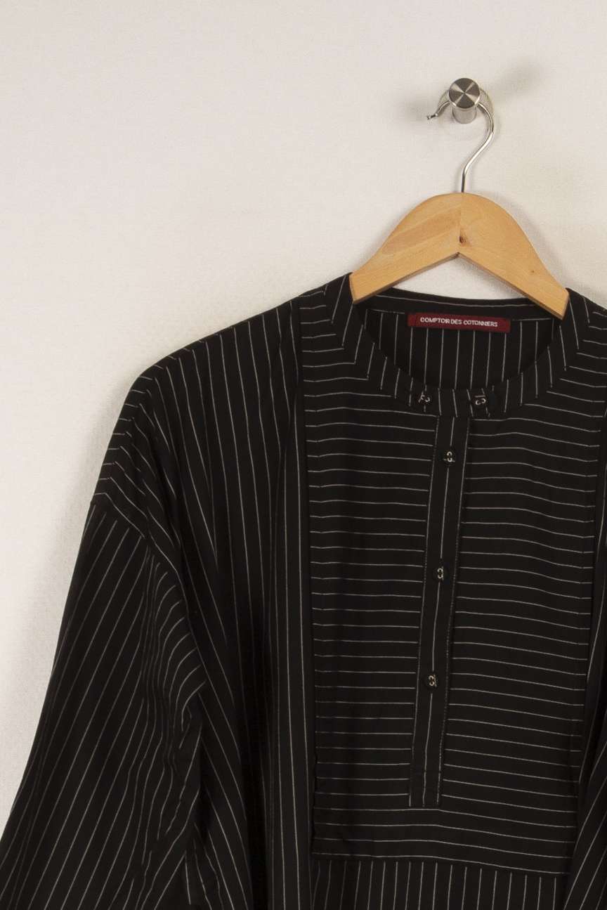 Robe noire rayée - Taille M/38 de la marque Comptoir des Cotonniers | PARAD33280 - Vendu par Paradigme - Image 2