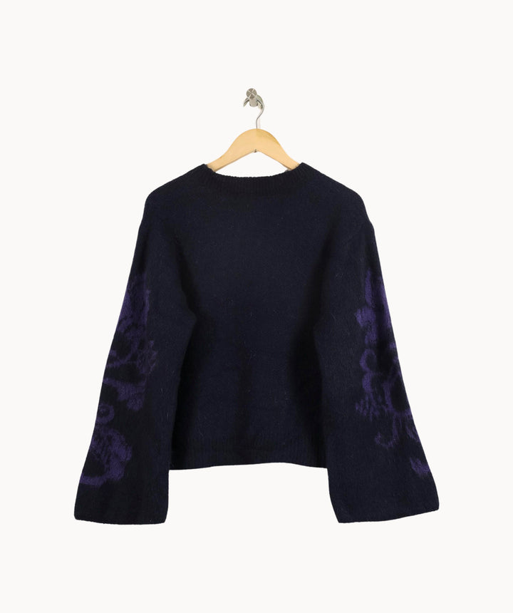 Pull Bleu et Violet - Taille L/40 de la marque La Fée Maraboutée | PARAD33318 - Vendu par Paradigme - Image 4