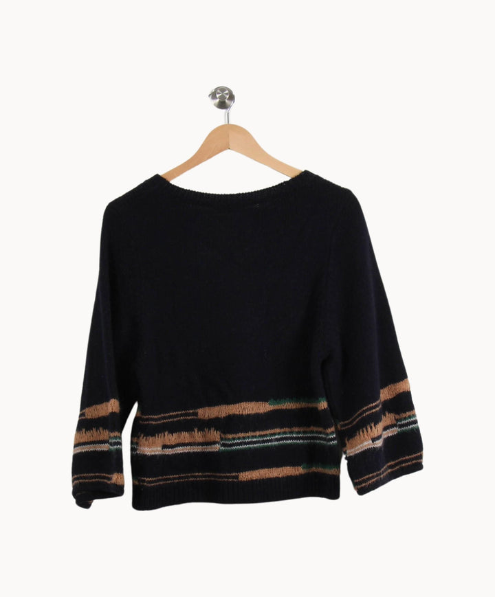 Pull Bleu et Beige - Taille XS/34 de la marque La Fée Maraboutée | PARAD33327 - Vendu par Paradigme - Image 4