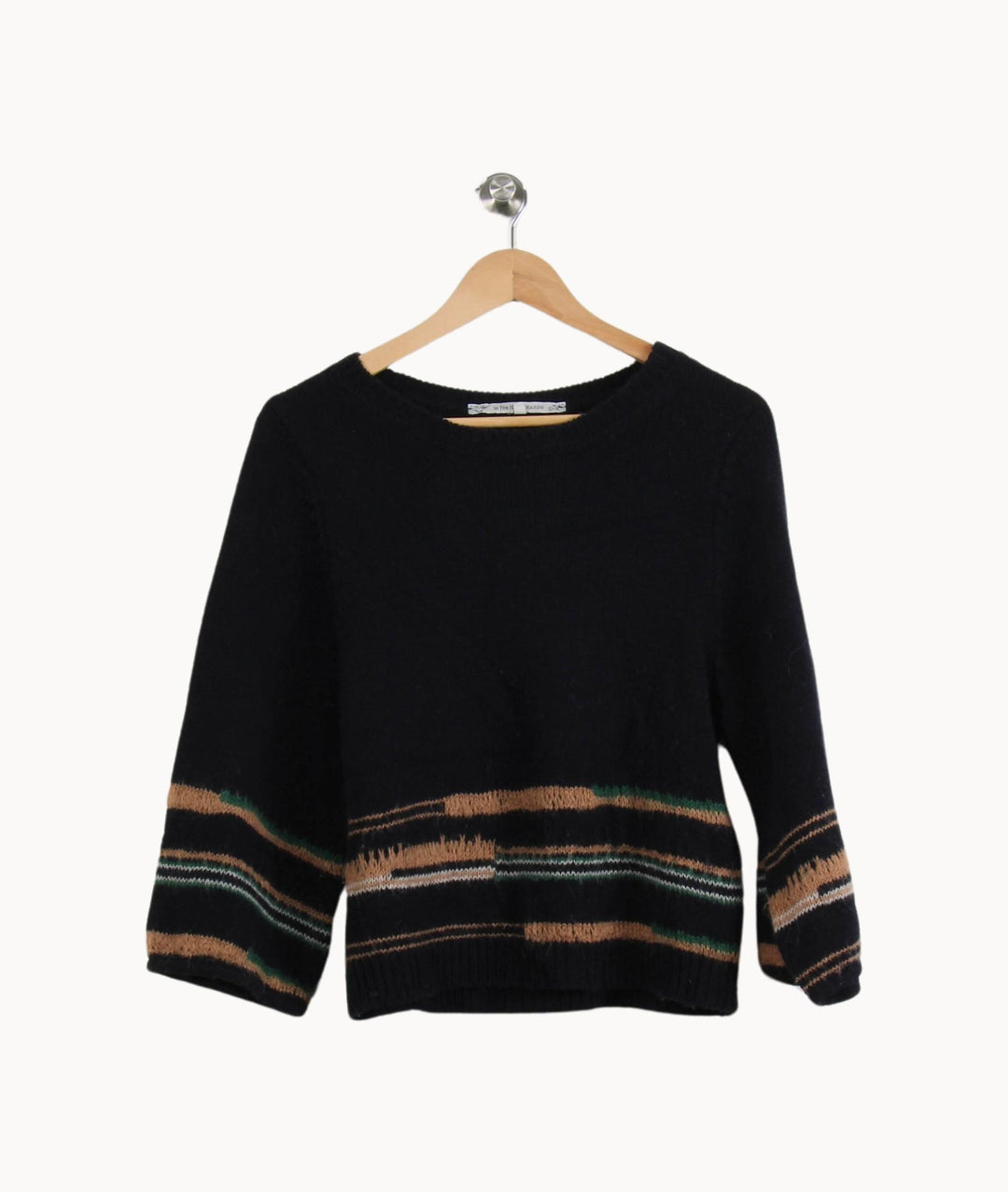 Pull Bleu et Beige - Taille XS/34 de la marque La Fée Maraboutée | PARAD33327 - Vendu par Paradigme - Image 2