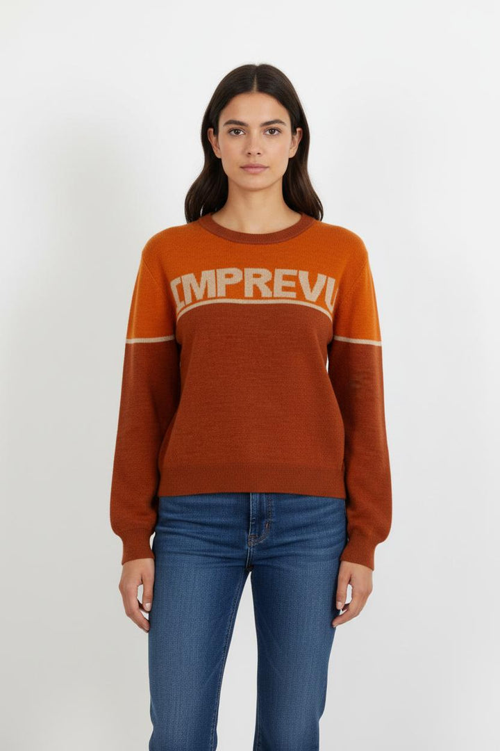 Pull Marron et Orange - Taille L/40