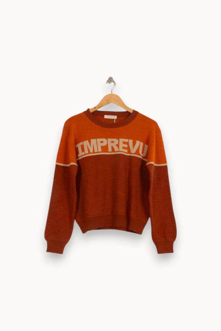 Pull Marron et Orange - Taille L/40 de la marque Imprevu | PARAD33347 - Vendu par Paradigme - Image 2