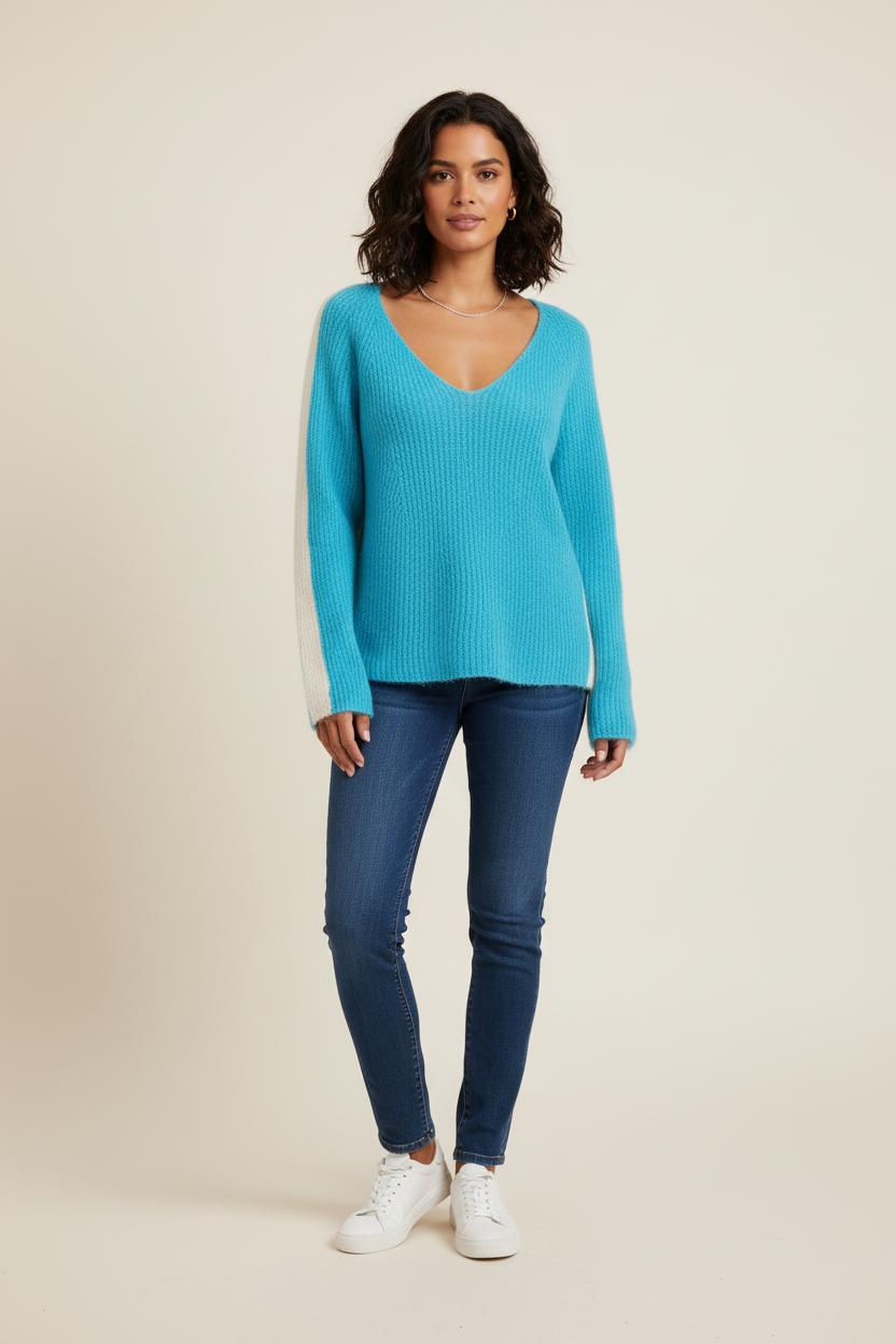Pull Bleu et Blanc - Taille XXL/44 de la marque Imprevu | PARAD33415 - Vendu par Paradigme - Image 1