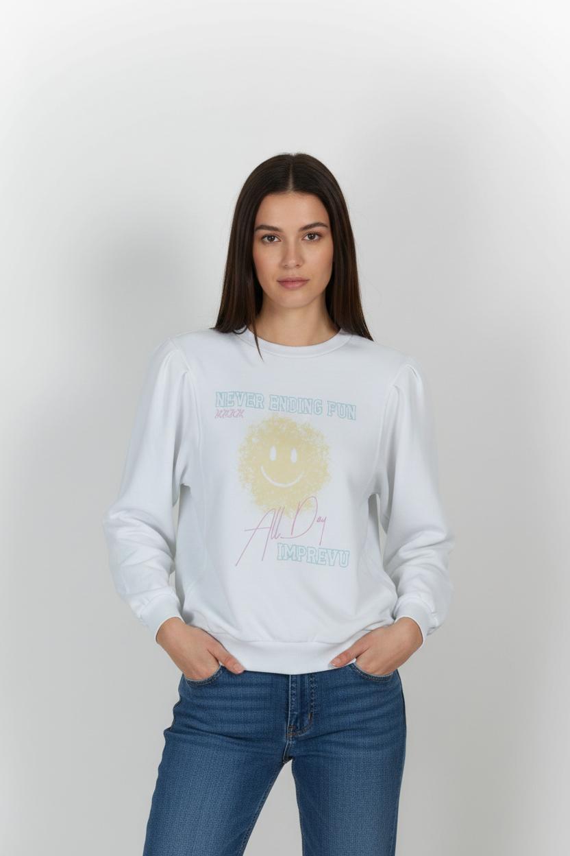 Sweat Blanc - Taille L/40 de la marque Imprevu | PARAD33444 - Vendu par Paradigme - Image 1