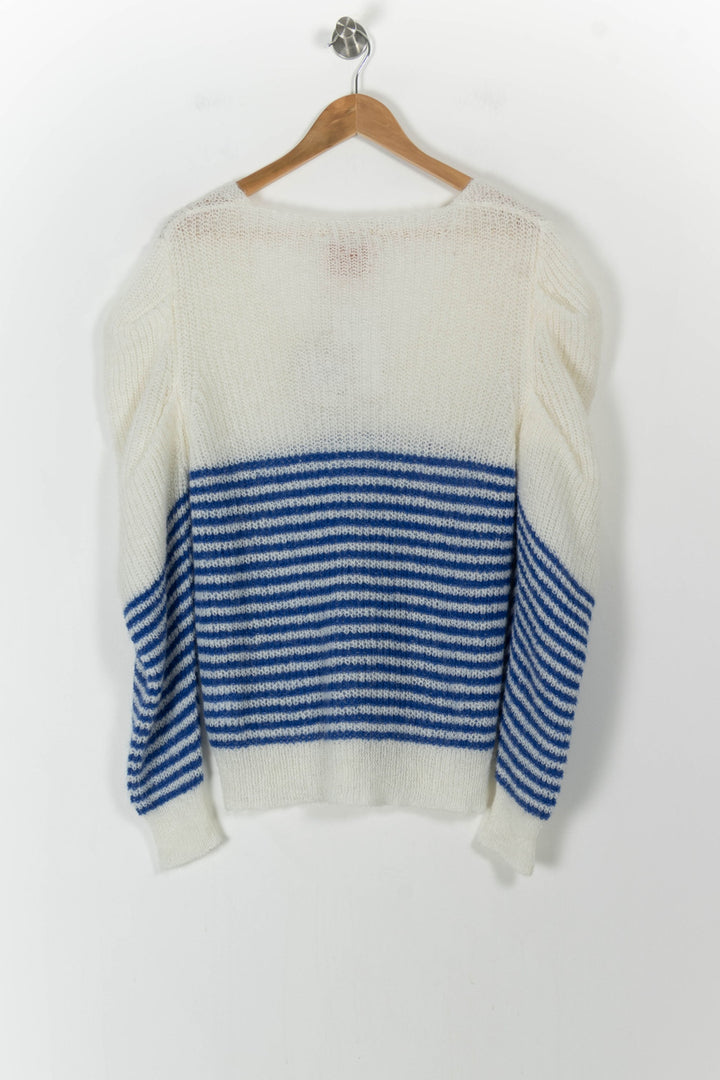 Pull Rayé Blanc et Bleu - Taille XL/42 de la marque Imprevu | PARAD33446 - Vendu par Paradigme - Image 4