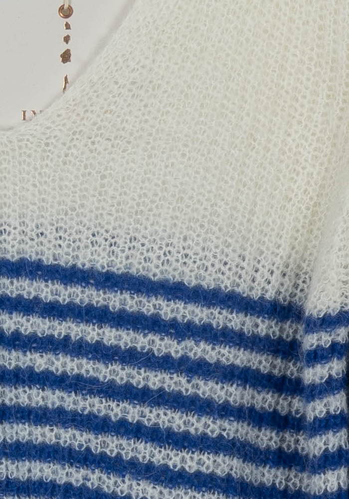 Pull Rayé Blanc et Bleu - Taille XL/42 de la marque Imprevu | PARAD33446 - Vendu par Paradigme - Image 3