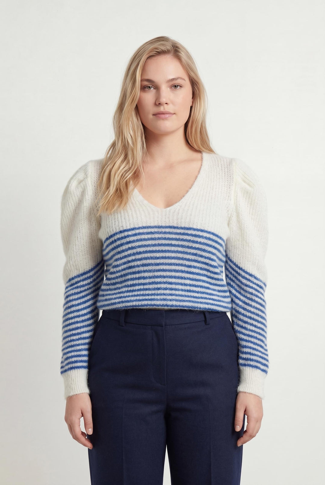 Pull Rayé Blanc et Bleu - Taille XL/42 de la marque Imprevu | PARAD33446 - Vendu par Paradigme - Image 1