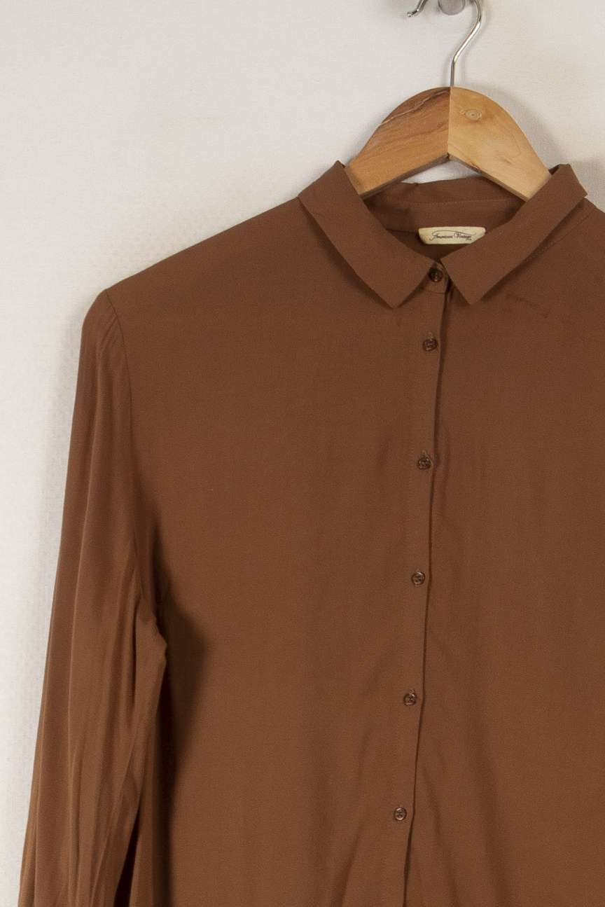 Chemise marron - Taille S/36 de la marque American Vintage | PARAD33495 - Vendu par Paradigme - Image 2