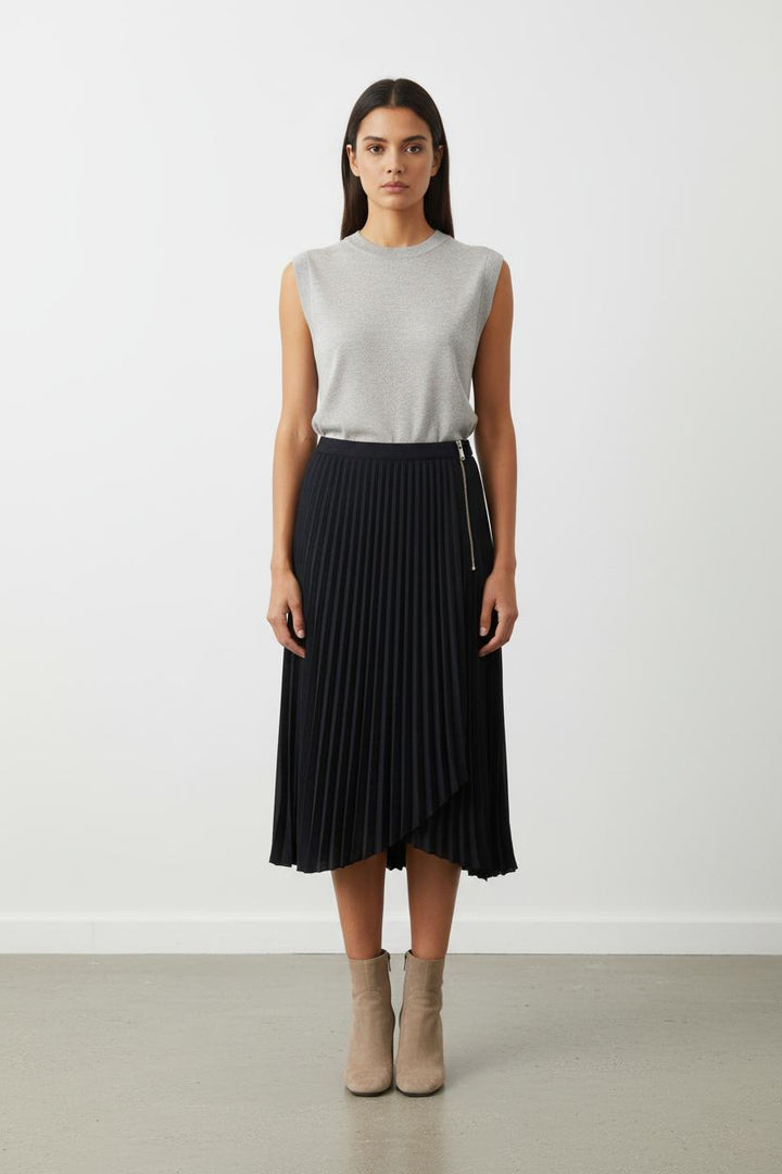 Jupe plissée bleu foncé - Taille M/38