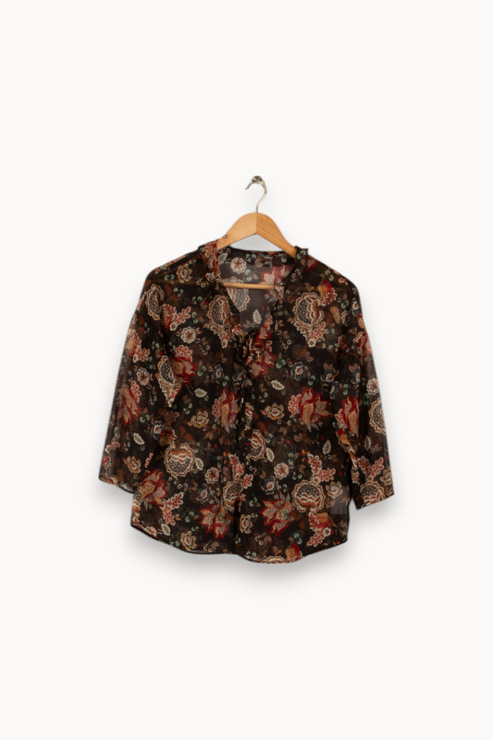 Chemise noire à motifs - Taille M/38 de la marque One Step | PARAD33519 - Vendu par Paradigme - Image 1