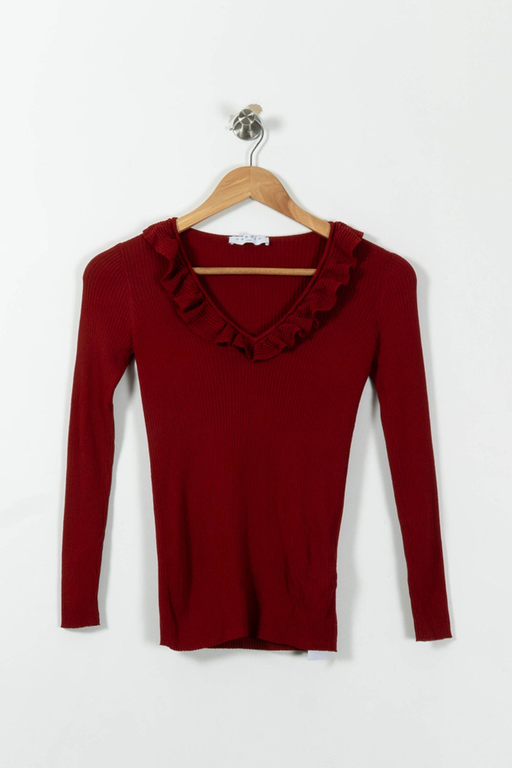Pull Rouge - Taille S/36 de la marque Sandro | PARAD33563 - Vendu par Paradigme - Image 2