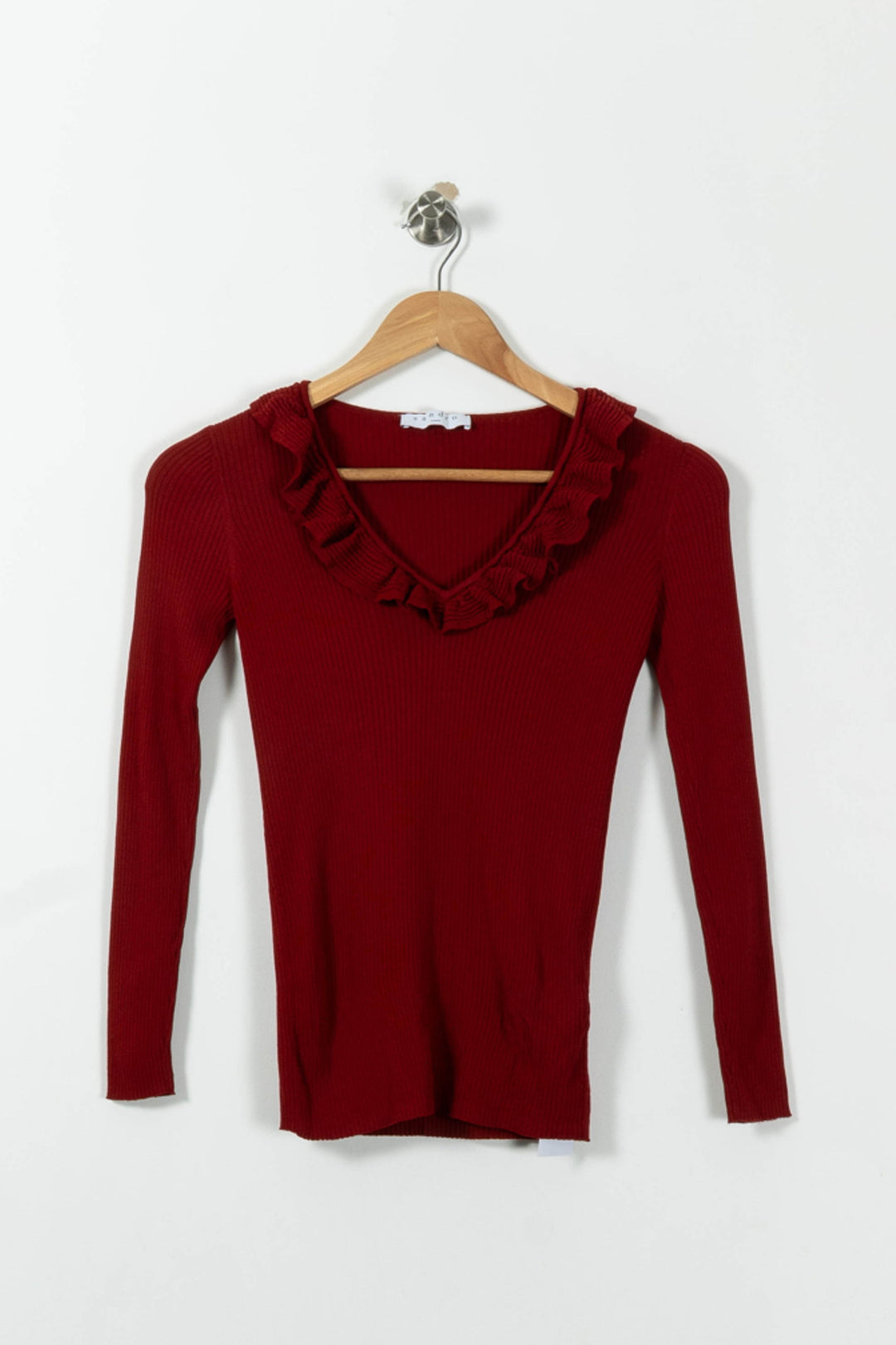 Pull Rouge - Taille S/36 de la marque Sandro | PARAD33563 - Vendu par Paradigme - Image 2