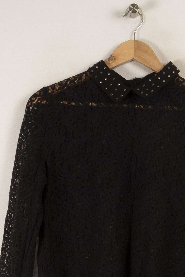 Blouse noire en dentelle - Taille L/40 de la marque The Kooples | PARAD33565 - Vendu par Paradigme - Image 1