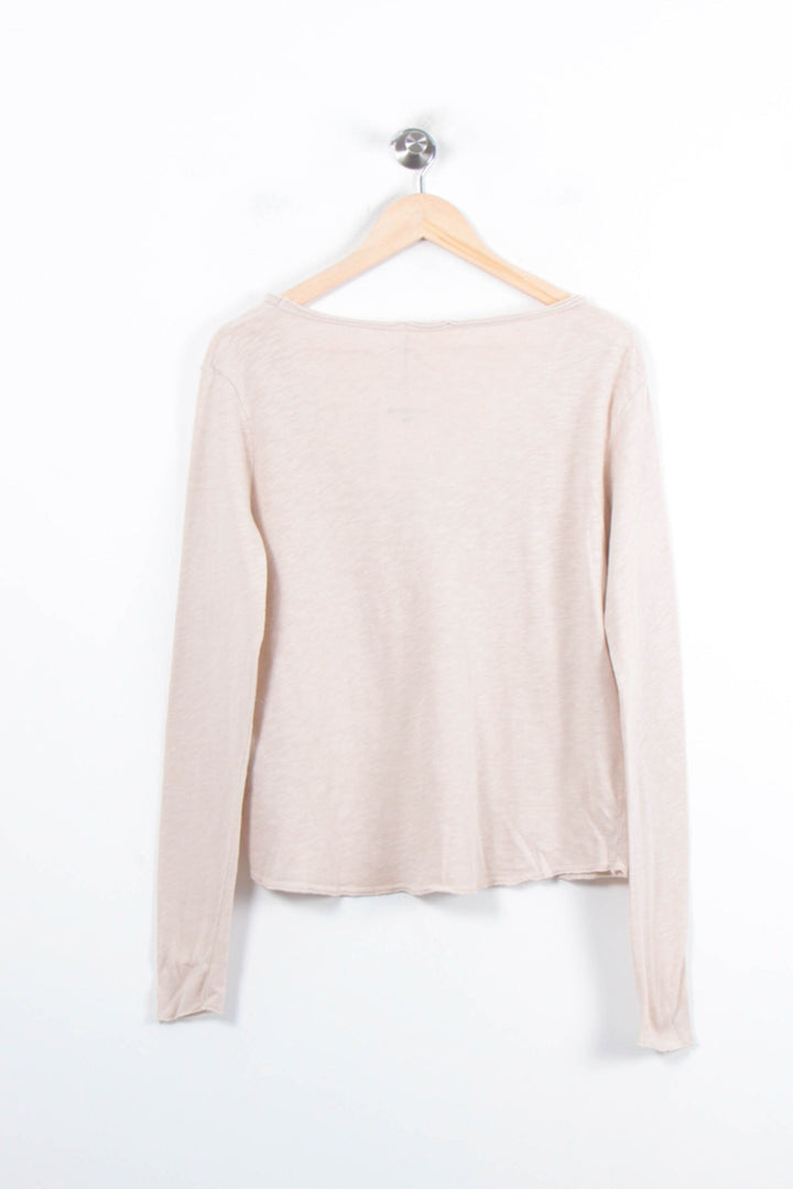 Tee-shirt Manches Longues Beige - Taille M/38 de la marque American Vintage | PARAD33572 - Vendu par Paradigme - Image 4