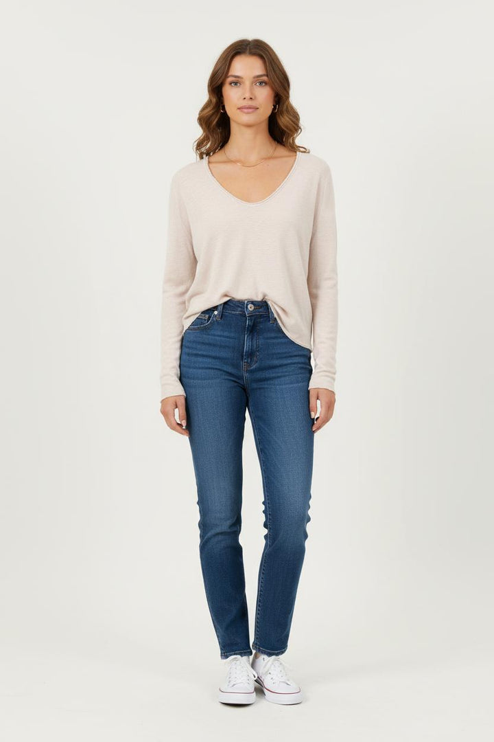 Tee-shirt Manches Longues Beige - Taille M/38 de la marque American Vintage | PARAD33572 - Vendu par Paradigme - Image 1