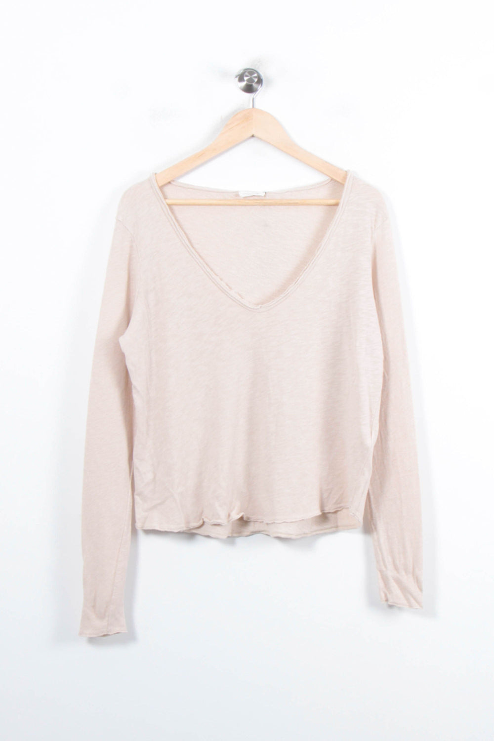 Tee-shirt Manches Longues Beige - Taille M/38 de la marque American Vintage | PARAD33572 - Vendu par Paradigme - Image 2