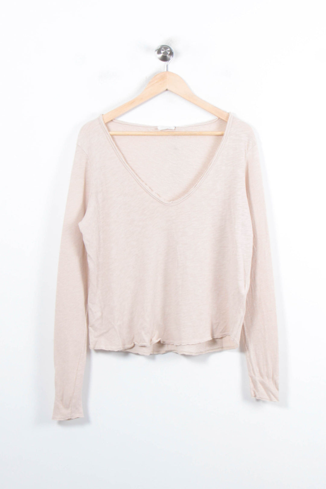 Tee-shirt Manches Longues Beige - Taille M/38 de la marque American Vintage | PARAD33572 - Vendu par Paradigme - Image 2