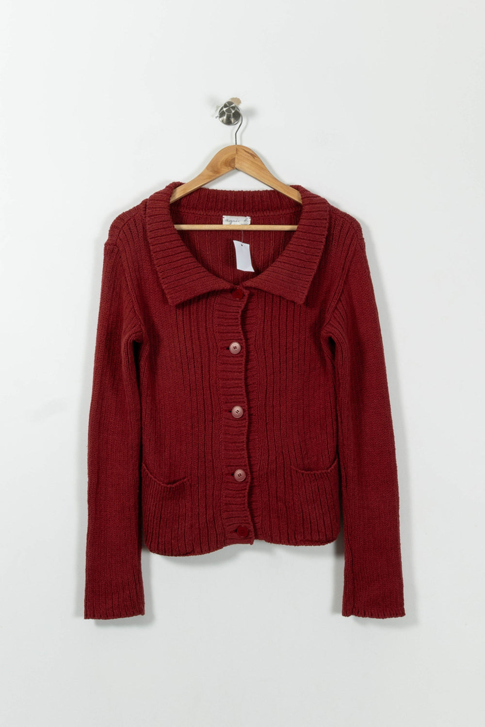 Cardigan Rouge - Taille M/38 de la marque Agnès b. | PARAD33574 - Vendu par Paradigme - Image 2