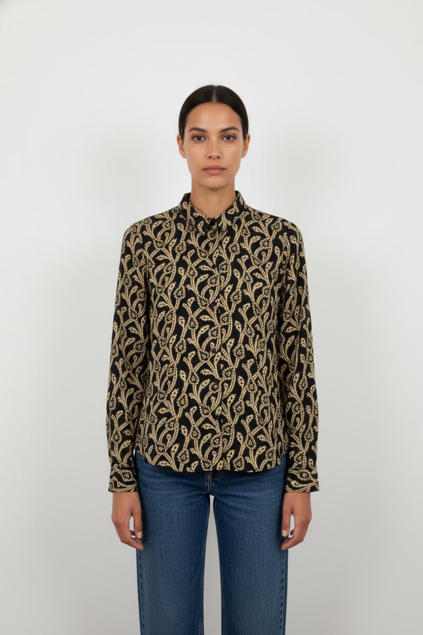 Chemise bleue à motifs - Taille M/38