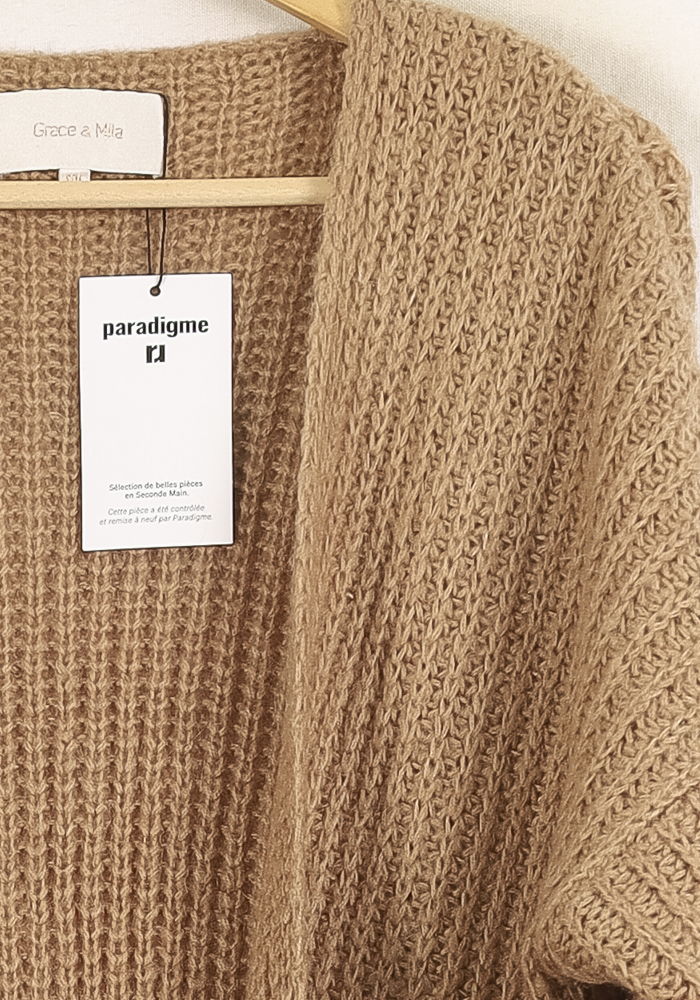 Cardigan Beige - Taille M/38 de la marque Grace & Mila | PARAD33608 - Vendu par Paradigme - Image 3