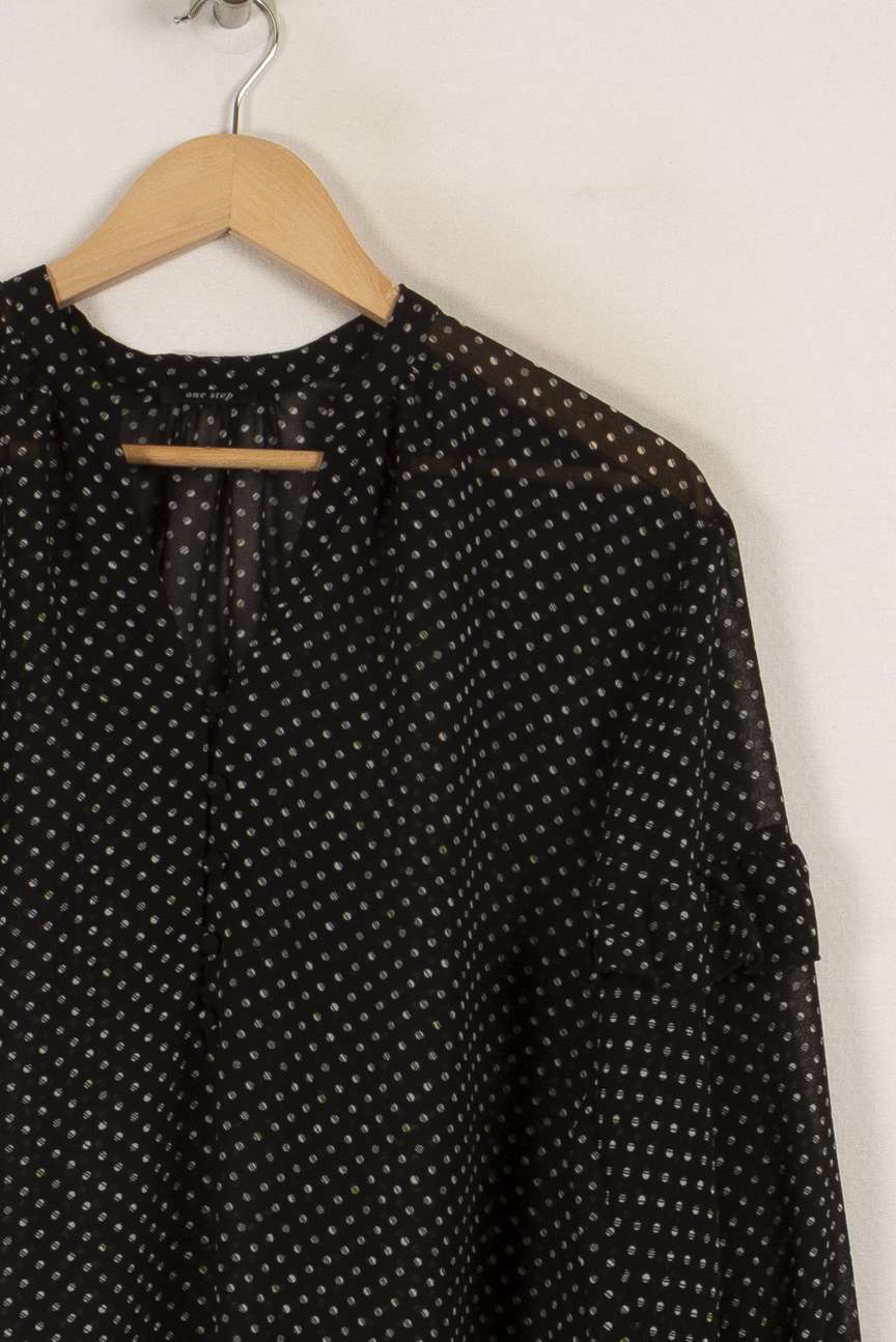 Blouse noire à pois - Taille XS/34 de la marque One Step | PARAD33633 - Vendu par Paradigme - Image 2