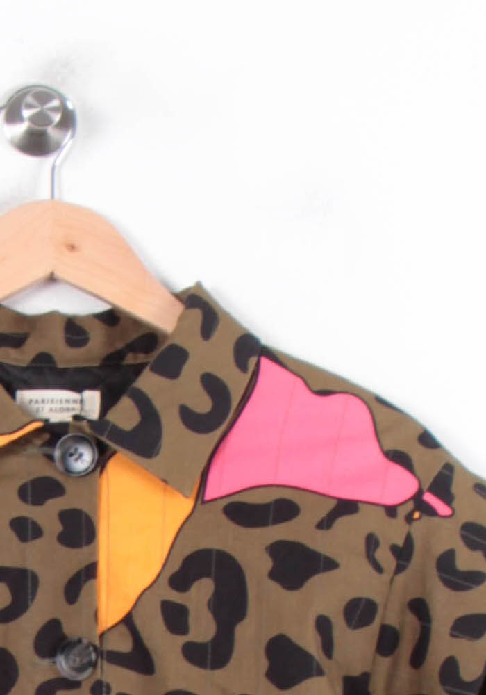 Veste Léopard Marron Orange et Rose - Taille XL/42 de la marque Parisienne et Alors | PARAD33648 - Vendu par Paradigme - Image 3