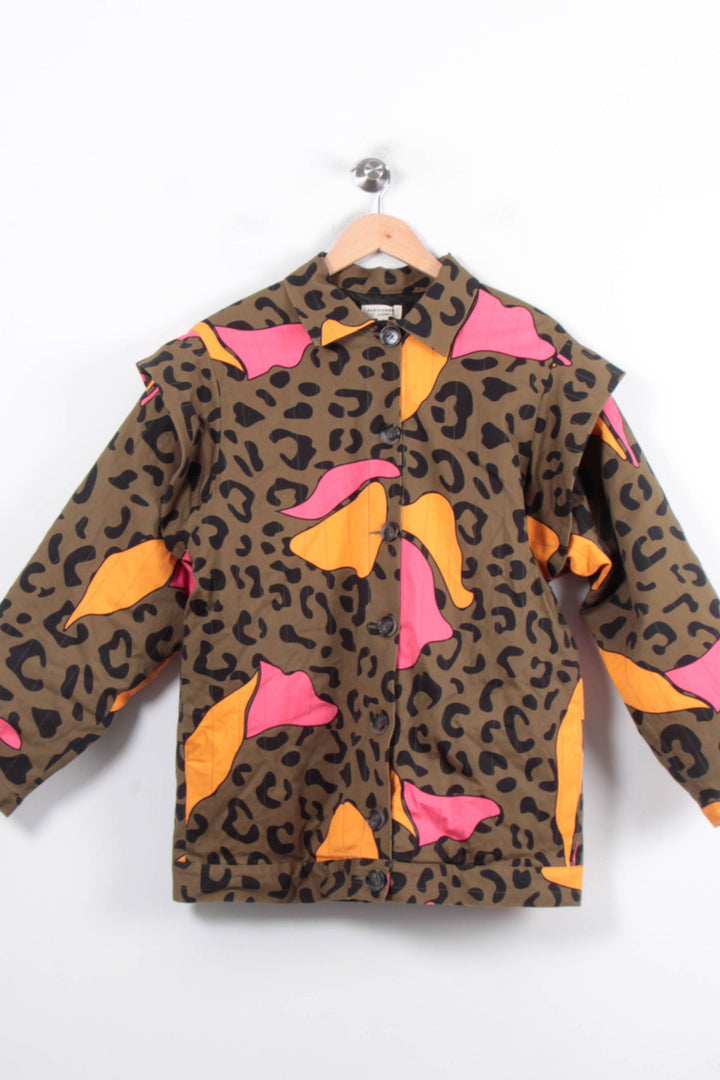 Veste Léopard Marron Orange et Rose - Taille XL/42 de la marque Parisienne et Alors | PARAD33648 - Vendu par Paradigme - Image 2