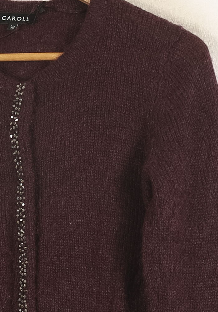 Cardigan Violet - Taille M/38 de la marque Caroll | PARAD33674 - Vendu par Paradigme - Image 3