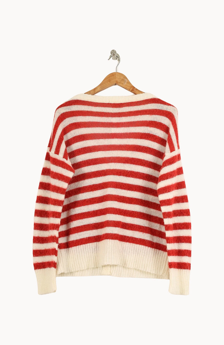 Cardigan Rouge et Blanc - Taille L/40 de la marque Parisienne et Alors | PARAD33679 - Vendu par Paradigme - Image 4