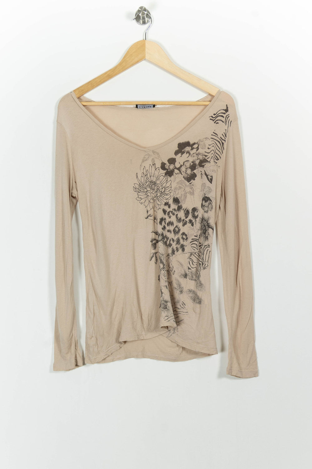 T-shirt Manches Longues Beige - Taille L/40 de la marque Caroll | PARAD33690 - Vendu par Paradigme - Image 2