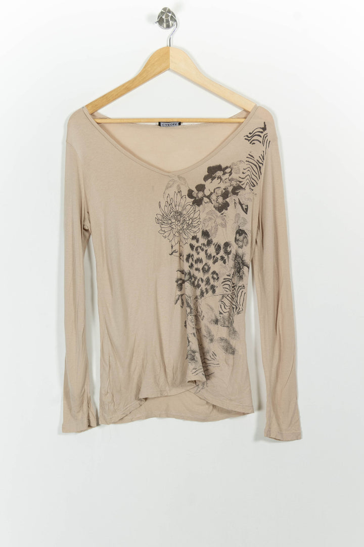 T-shirt Manches Longues Beige - Taille L/40 de la marque Caroll | PARAD33690 - Vendu par Paradigme - Image 2