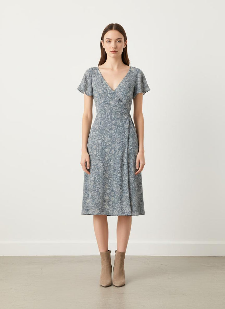 Robe longue bleue à motifs - Taille XXL/44