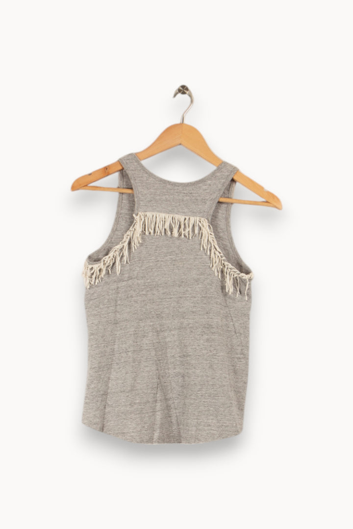 Débardeur gris à froufrous - Taille S/36 de la marque IKKS | PARAD33720 - Vendu par Paradigme - Image 3