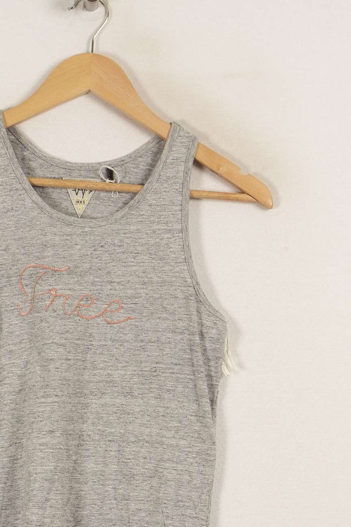 Débardeur gris à froufrous - Taille S/36 de la marque IKKS | PARAD33720 - Vendu par Paradigme - Image 2