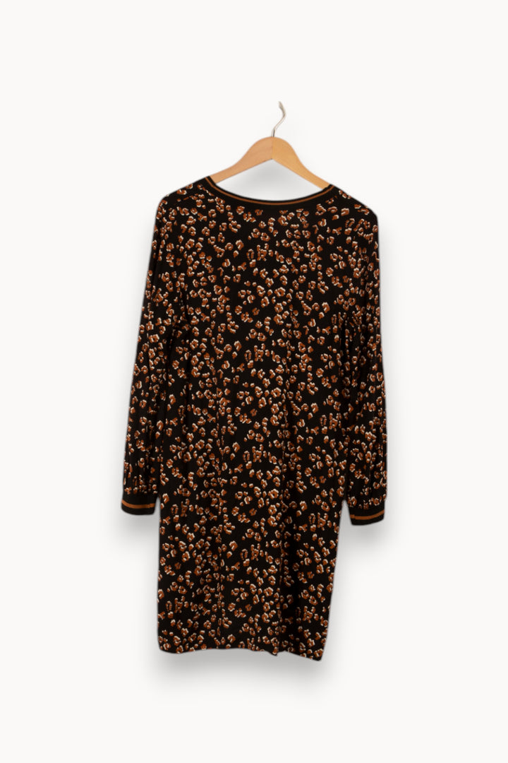 Robe noire et marron à motifs - Taille L/40 de la marque La Fée Maraboutée | PARAD33763 - Vendu par Paradigme - Image 3