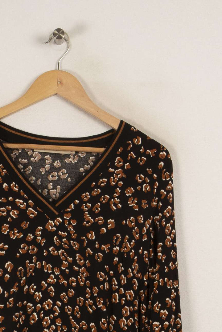 Robe noire et marron à motifs - Taille L/40 de la marque La Fée Maraboutée | PARAD33763 - Vendu par Paradigme - Image 2