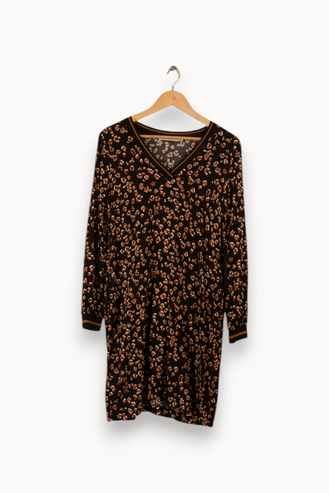 Robe noire et marron à motifs - Taille L/40 de la marque La Fée Maraboutée | PARAD33763 - Vendu par Paradigme - Image 1