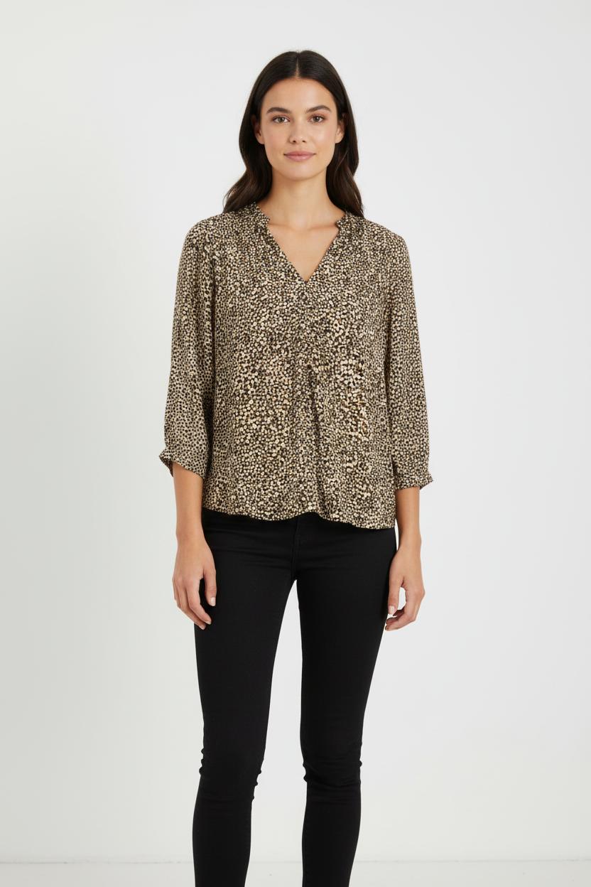 Blouse beige à pois - Taille S/36