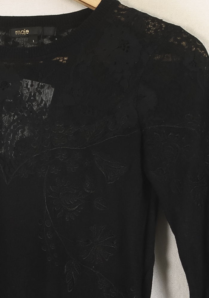 Pull Noir - Taille S/36 de la marque Maje | PARAD33789 - Vendu par Paradigme - Image 3