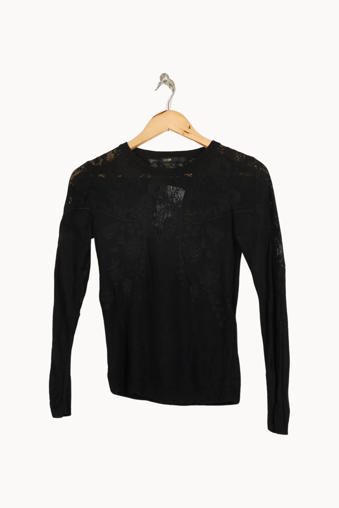 Pull Noir - Taille S/36 de la marque Maje | PARAD33789 - Vendu par Paradigme - Image 2