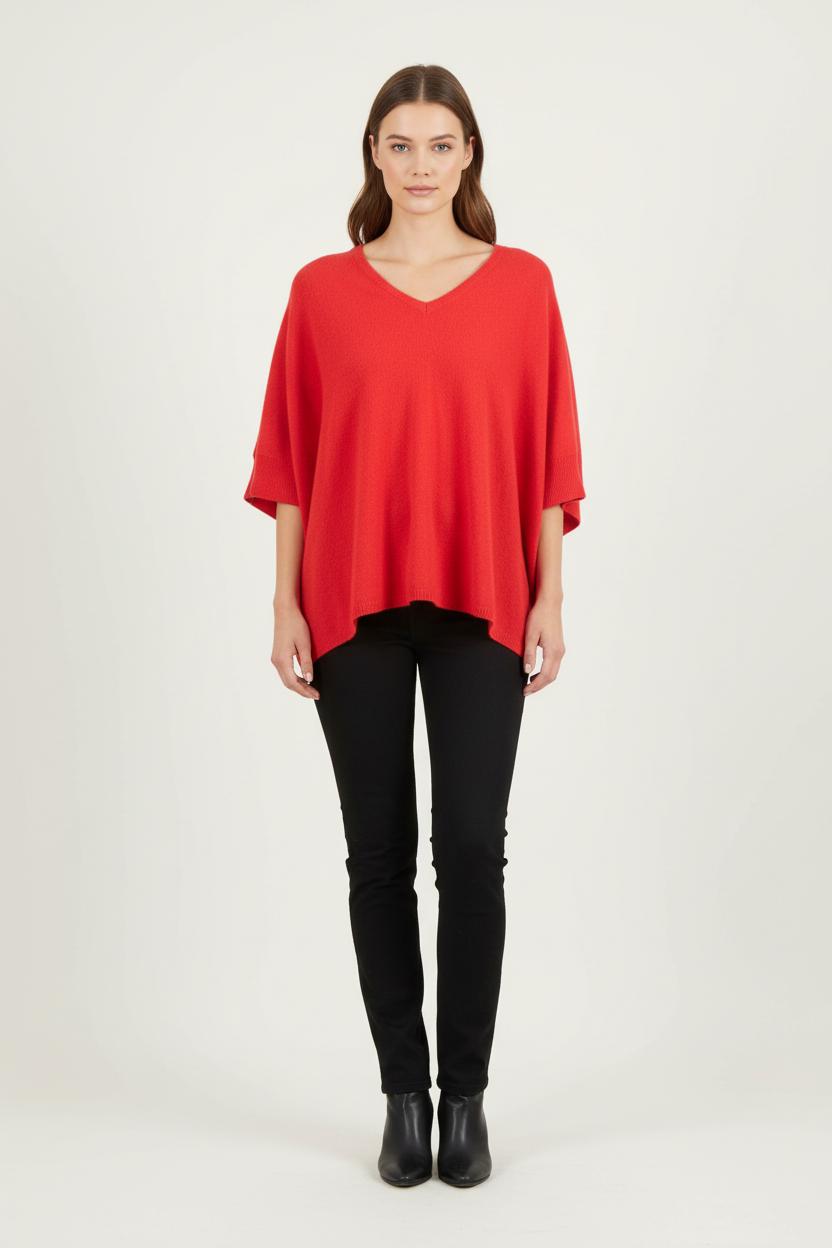 Poncho Rouge - Taille M/38 de la marque Absolut Cashmere | PARAD33804 - Vendu par Paradigme - Image 1