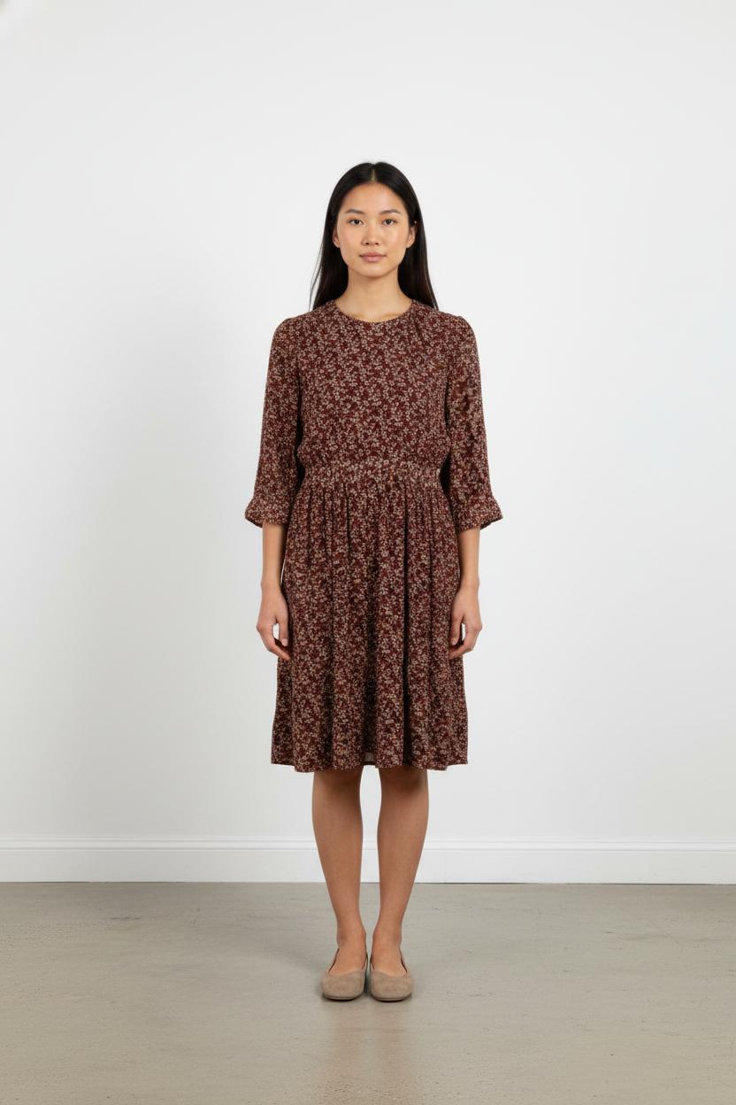 Robe bordeaux à motifs - Taille XL/42