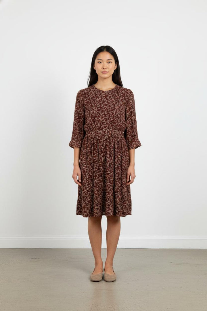 Robe bordeaux à motifs - Taille XL/42