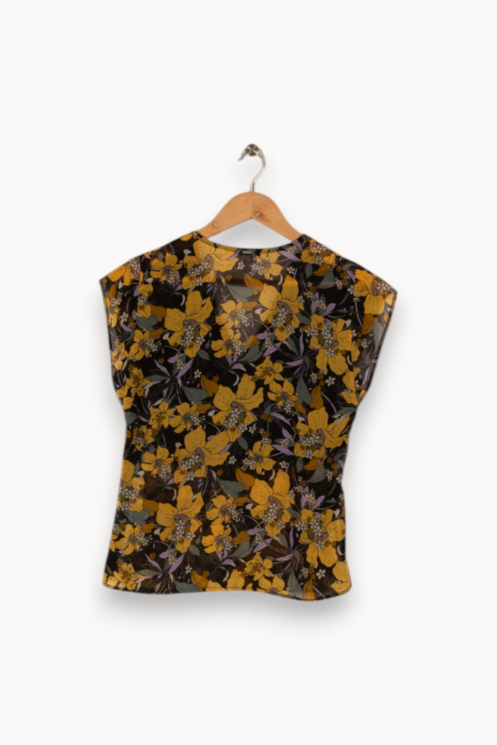 Blouse jaune à motifs - Taille S/36 de la marque IKKS | PARAD33825 - Vendu par Paradigme - Image 3
